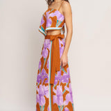 SUMMER IRIS WOVEN MIDI WRAP SKIRT