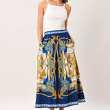 BAROQUE ESCAPE WOVEN MIDI SKIRT