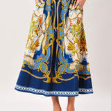 BAROQUE ESCAPE WOVEN MIDI SKIRT