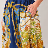 BAROQUE ESCAPE WOVEN MIDI SKIRT