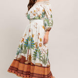 SUNLIT GARDEN WOVEN FULL MIDI SKIRT