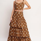 BROWN SUGAR DOT WOVEN SKIRT