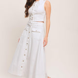EASY WEAR WESTERN WOVEN MIDI SKIRT