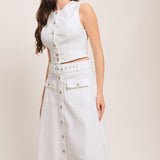 EASY WEAR WESTERN WOVEN MIDI SKIRT