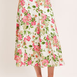 ROSE PETAL WOVEN MIDI SKIRT