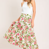 ROSE PETAL WOVEN MIDI SKIRT