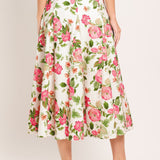 ROSE PETAL WOVEN MIDI SKIRT