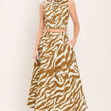 TERRA STRIPE WOVEN MIDI SKIRT