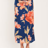 DEEP SEA BLOOM POWER MESH MIDI SKIRT
