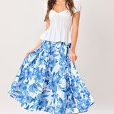 SKY BLOSSOM WOVEN FULL CIRCLE SKIRT