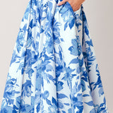 SKY BLOSSOM WOVEN FULL CIRCLE SKIRT