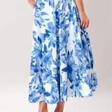 SKY BLOSSOM WOVEN FULL CIRCLE SKIRT