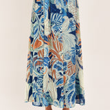 BLUE LAGOON WOVEN MIDI SKIRT