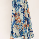 BLUE LAGOON WOVEN MIDI SKIRT