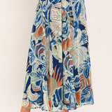 BLUE LAGOON WOVEN MIDI SKIRT