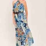 BLUE LAGOON WOVEN MIDI SKIRT