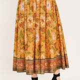 SUNSET GARDEN WOVEN FULL MIDI SKIRT
