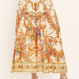 ANTIQUE BLOOM WOVEN MIDI CIRCLE SKIRT