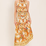 ANTIQUE BLOOM WOVEN MIDI CIRCLE SKIRT