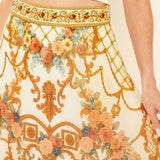 ANTIQUE BLOOM WOVEN MIDI CIRCLE SKIRT