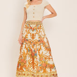 ANTIQUE BLOOM WOVEN MIDI CIRCLE SKIRT