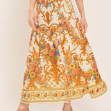 ANTIQUE BLOOM WOVEN MIDI CIRCLE SKIRT