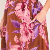 PLUM BLOSSOM WOVEN FULL MAXI SKIRT