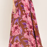 PLUM BLOSSOM WOVEN FULL MAXI SKIRT