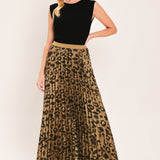 GOLDEN LEOPARD WOVEN MAXI SKIRT