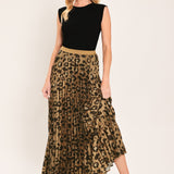 GOLDEN LEOPARD WOVEN MAXI SKIRT