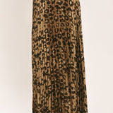 GOLDEN LEOPARD WOVEN MAXI SKIRT