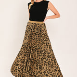 GOLDEN LEOPARD WOVEN MAXI SKIRT