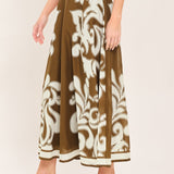 COFFEE CREAM BORDER CIRCLE SKIRT