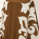 COFFEE CREAM BORDER CIRCLE SKIRT