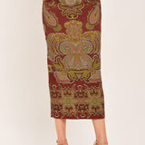 RUSTIC MEDALLION WOVEN PENCIL SKIRT