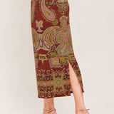 RUSTIC MEDALLION WOVEN PENCIL SKIRT