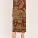 RUSTIC MEDALLION WOVEN PENCIL SKIRT