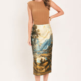 HARVEST RIVER REVERIE WOVEN PENCIL SKIRT