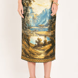 HARVEST RIVER REVERIE WOVEN PENCIL SKIRT