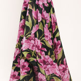NOIR GARDEN BLACK PRINTED FULL-CIRCLE MAXI SKIRT