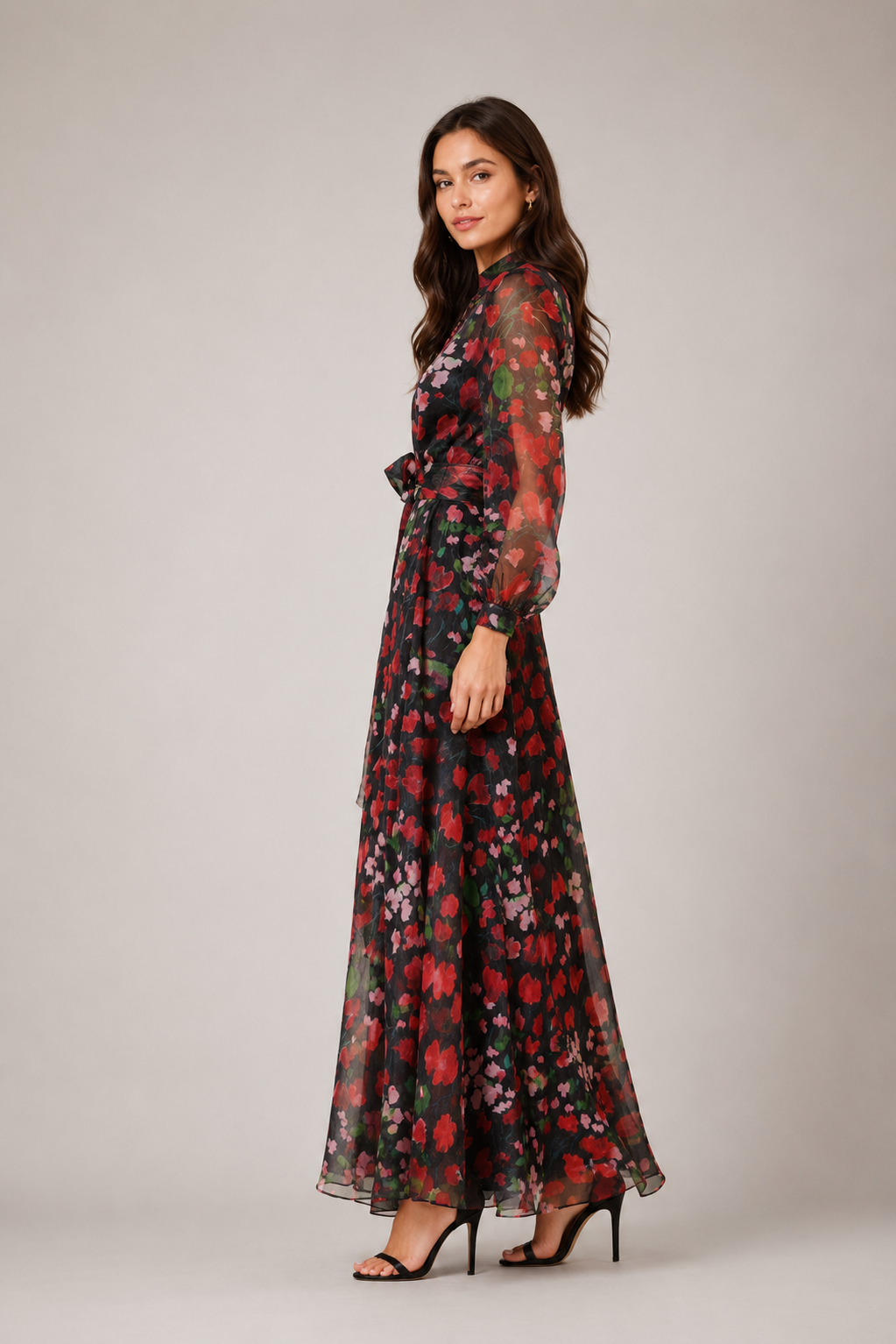 Noir Garden Maxi Dress