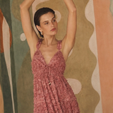 TWILIGHT ROSETTE WOVEN MAXI DRESS