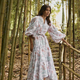 BOCA DULCE DRESS IN JARDIN TROPICAL BLANCO