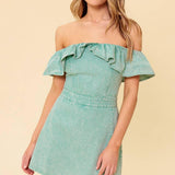 YOURS TO KEEP NAVY WOVEN ROMPER