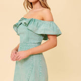 YOURS TO KEEP NAVY WOVEN ROMPER