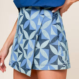 ENTICING DARLING BLUE DENIM SKORT