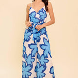 A NOVEL APPROACH NAVY WOVEN JUMPSUIT