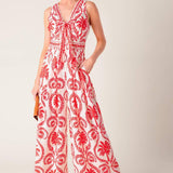 COLETTE DREAM RED WOVEN JUMPSUIT