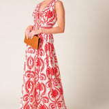 COLETTE DREAM RED WOVEN JUMPSUIT