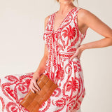 COLETTE DREAM RED WOVEN JUMPSUIT